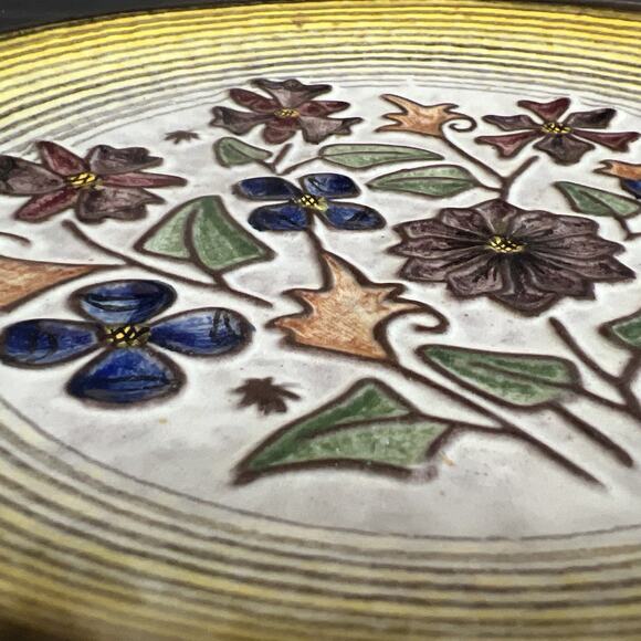 Handmade Ceramic Plate Floral Motif Kellinghusen von der Trenck Germany Vintage - Picture 7 of 7